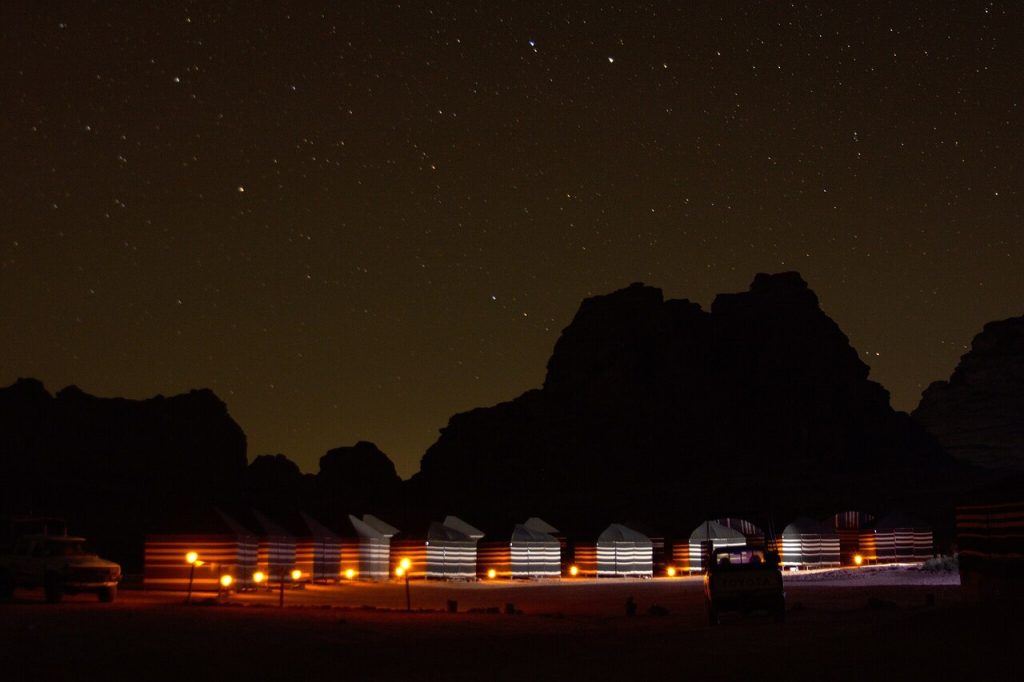 Camp under the stars in Wadi Rum