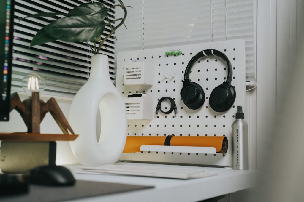 Install pegboards inside cabinets