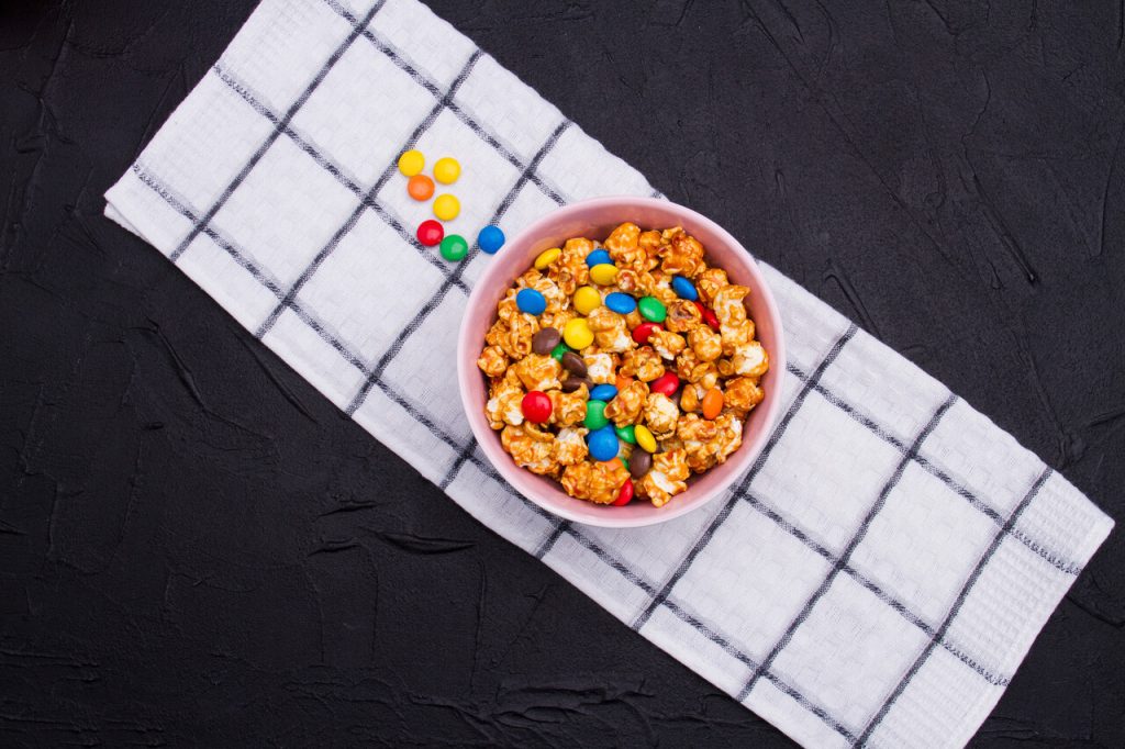 Popcorn and Candy Pieces