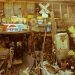 A vintage store filled with antique signs, rustic decor, and collectibles, creating a nostalgic ambiance.